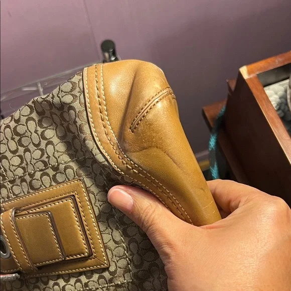 Brown Coach SoHo Signature Mini Tote Bag - Picture 10 of 15